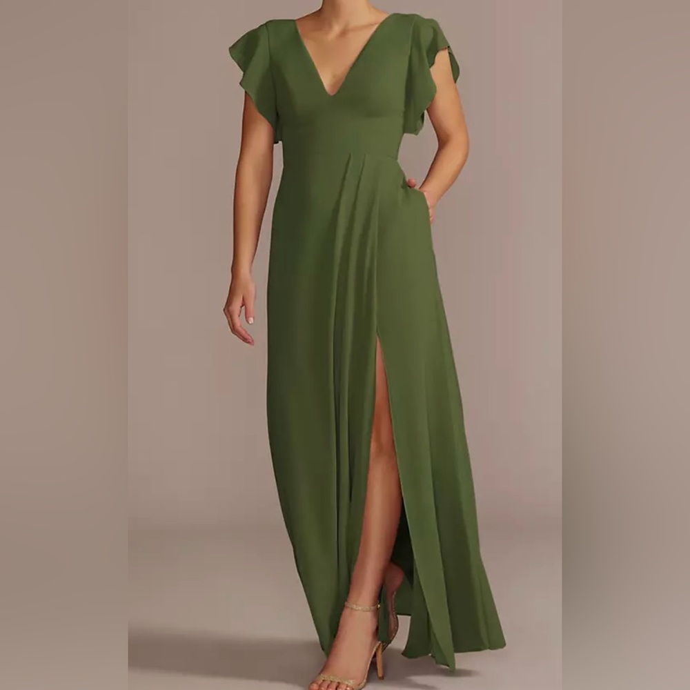 Elegant Olive Green Maxi Formal Dress